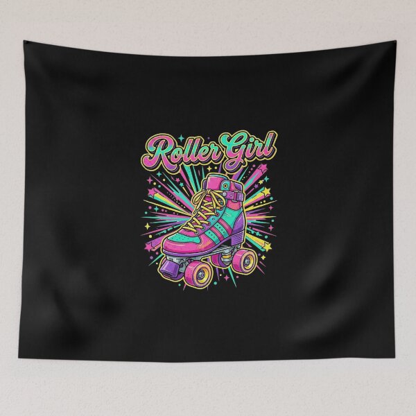 Item preview, Retro Roller Girl Colorful Roller Skate designed and sold by dudelinart.