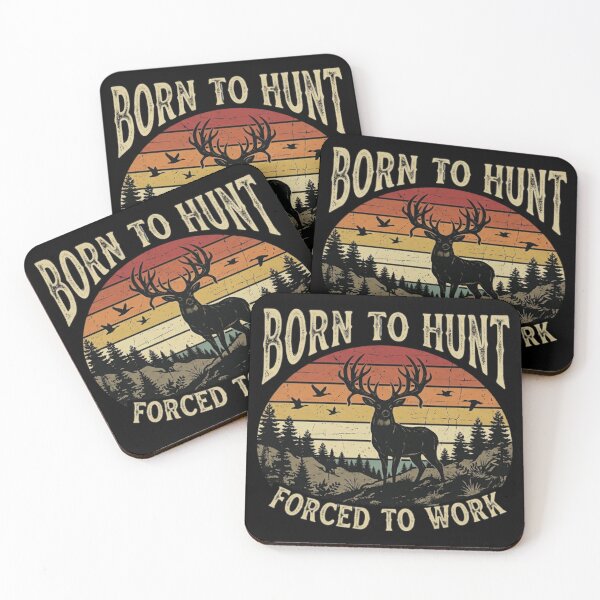 Item preview, Born to Hunt Forced to Work Retro Deer Hunting Graphic designed and sold by mikoala50.