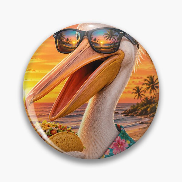 Item preview, Pelican Taco Sunset Beach Funny Tropical Bird Art designed and sold by Littermin.