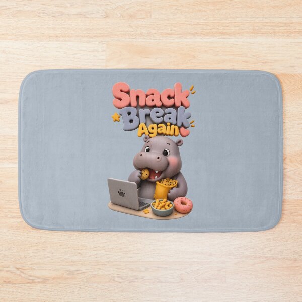 Item preview, Cute Hippo Snack Break | Funny 3D Work From Home Art designed and sold by Moons Studio.
