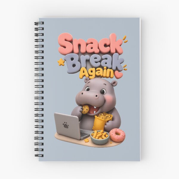 Item preview, Cute Hippo Snack Break | Funny 3D Work From Home Art designed and sold by Moons Studio.