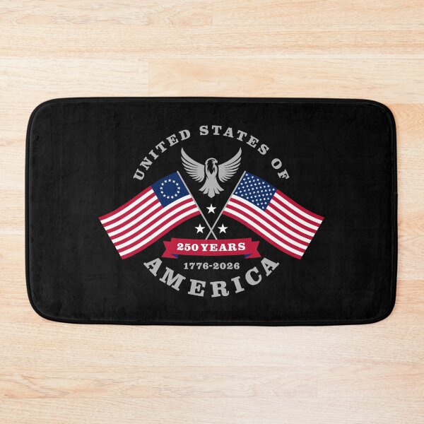 Item preview, United States of America 250 Years 1776-2026 - Old and Current Flags (on black) designed and sold by STUDIO-72.