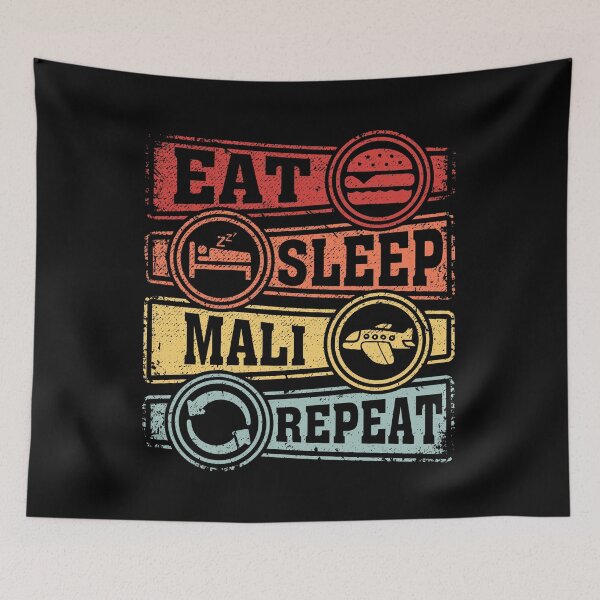 Item preview, Eat Sleep Mali Repeat designed and sold by GabbyKash.