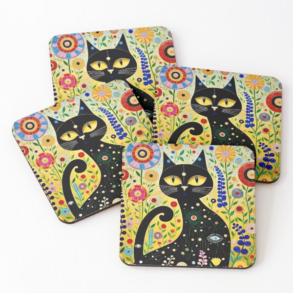 Item preview, Gustav Klimt Cat in Flower Garden designed and sold by Vicky Brago-Mitchell®.
