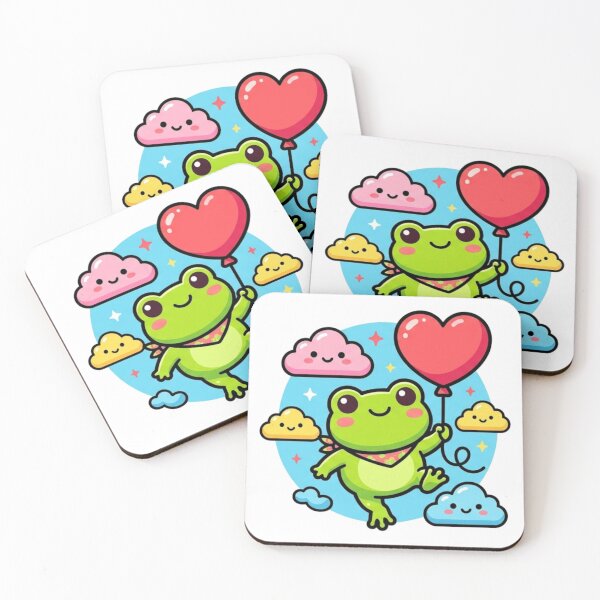 Item preview, Heart Balloon Frog – Cute Floating Sky Cartoon Aesthetic designed and sold by ArtsyExplorer.