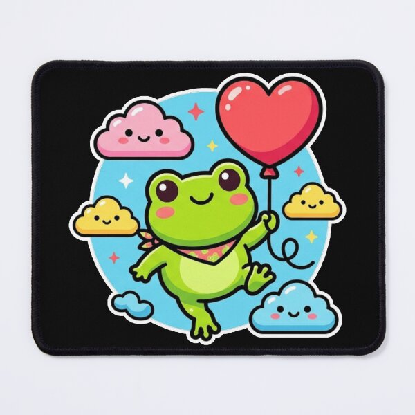 Item preview, Heart Balloon Frog – Cute Floating Sky Cartoon Aesthetic designed and sold by ArtsyExplorer.
