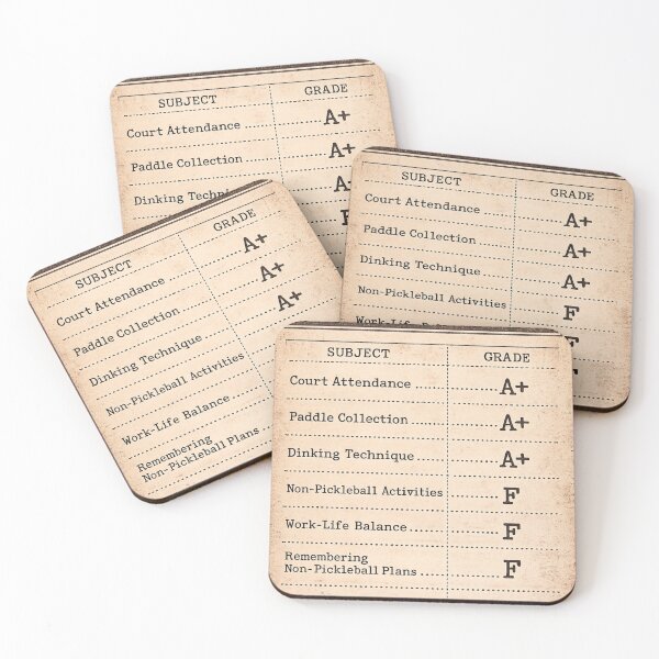 Item preview, Pickleball Player Report Card – Funny Vintage Performance Humor Art | Pickleball Addict Gift designed and sold by irfanshikh.