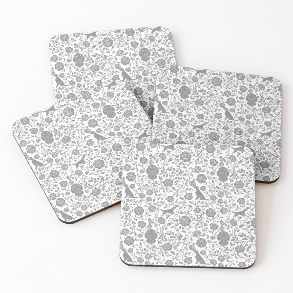 Item preview, Setter Dogs Floral Pattern | Elegant Irish English Gordon Setter Design in Grey designed and sold by WildLakePatterns.