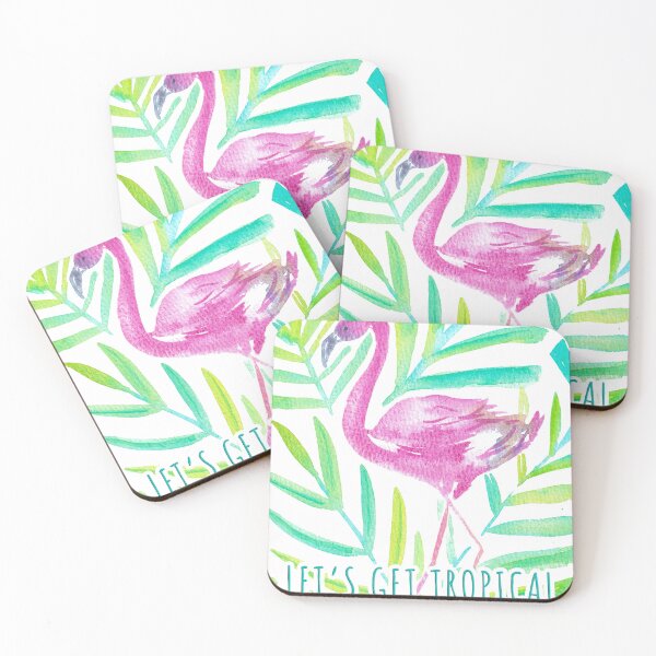 Item preview, Hot Pink Flamingo with Botanicals - in wtercolor designed and sold by aneladesigns.