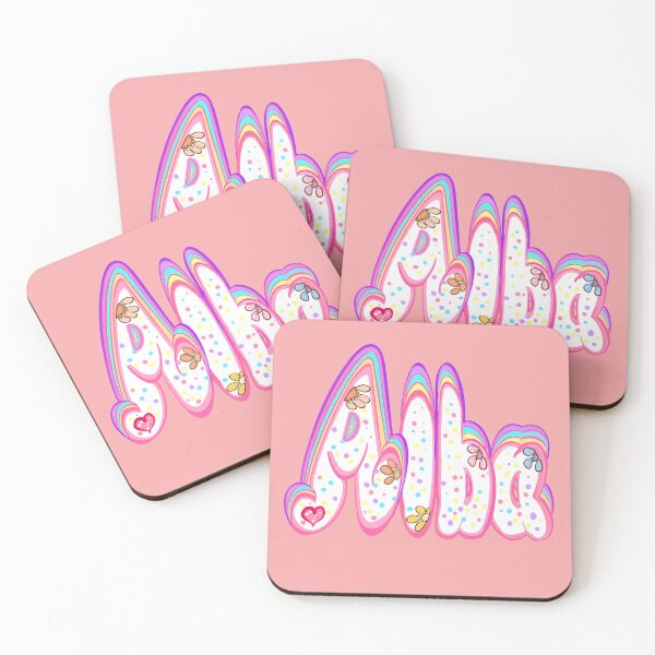 Item preview, Alba Name Pastel Sprinkles Cute Custom Bubble Letters designed and sold by Artonmytee.