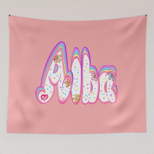 Item preview, Alba Name Pastel Sprinkles Cute Custom Bubble Letters designed and sold by Artonmytee.