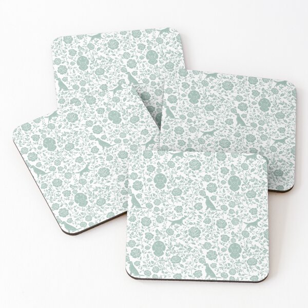 Item preview, Setter Dogs Floral Pattern | Elegant Irish English Gordon Setter Design in Green designed and sold by WildLakePatterns.