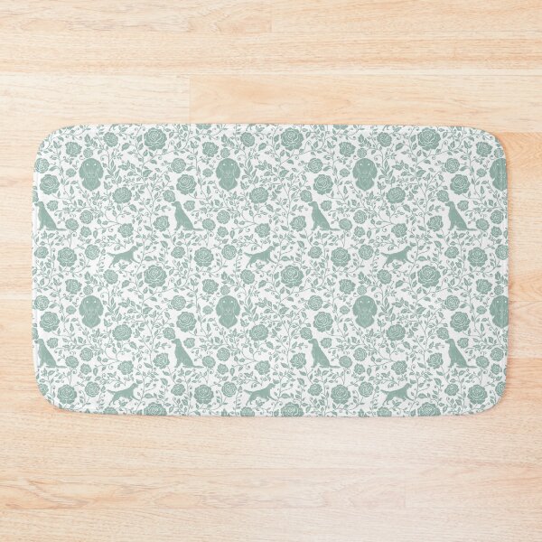 Item preview, Setter Dogs Floral Pattern | Elegant Irish English Gordon Setter Design in Green designed and sold by WildLakePatterns.
