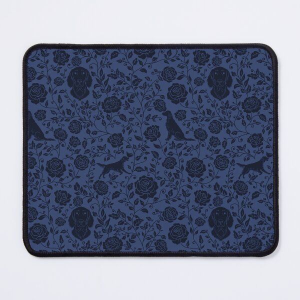 Item preview, Setter Dogs Floral Pattern | Elegant Irish English Gordon Setter Design in Blue designed and sold by WildLakePatterns.