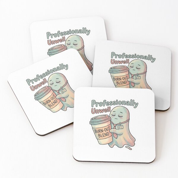 Item preview, Professionally Unwell Ghost Sticker – Funny Burnout Office Meme designed and sold by designerr23 ⭐⭐⭐⭐⭐.