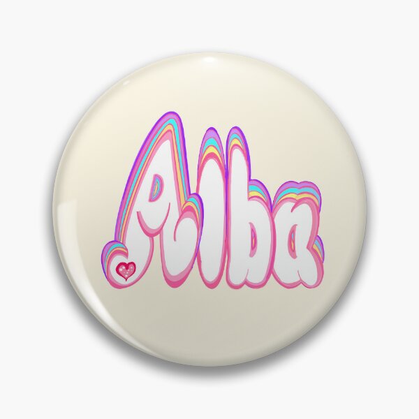 Item preview, Alba Name Pastel Cute Layered Retro Bubble Letters designed and sold by Artonmytee.