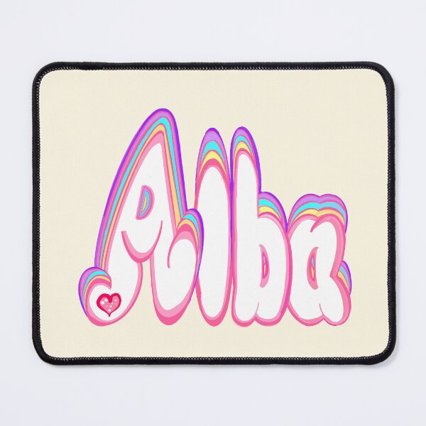 Item preview, Alba Name Pastel Cute Layered Retro Bubble Letters designed and sold by Artonmytee.