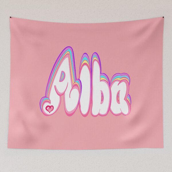 Item preview, Alba Name Pastel Cute Layered Retro Bubble Letters designed and sold by Artonmytee.
