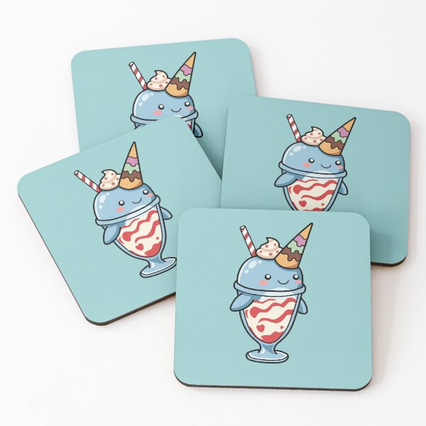 Item preview, kawaii blue whale sundae ice cream with sprinkle cone designed and sold by Mochii-studio.