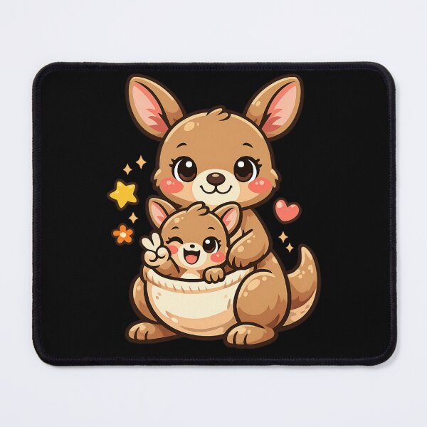 Item preview, Cute Kangaroo Mama and Joey Kawaii Cartoon  designed and sold by SidTastic .