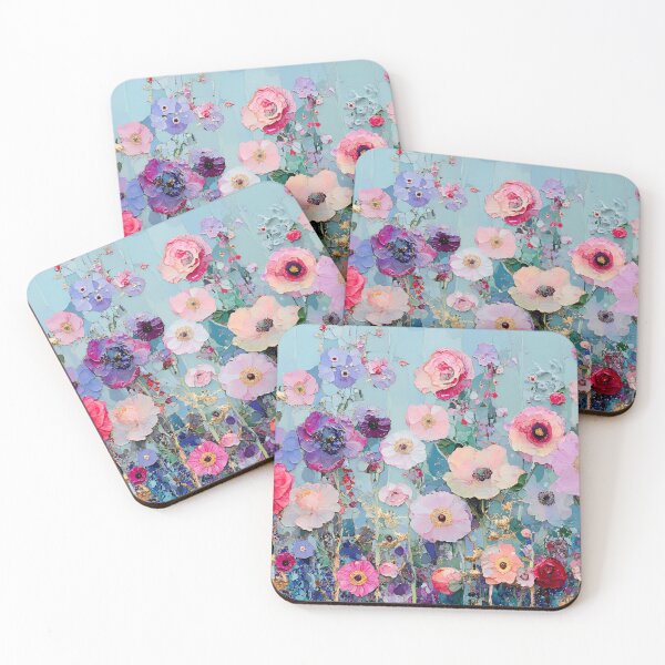 Item preview, Colorful Flower Garden Art, Pink Purple Blue Floral Illustration designed and sold by daila70.