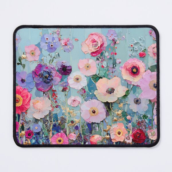 Item preview, Colorful Flower Garden Art, Pink Purple Blue Floral Illustration designed and sold by daila70.