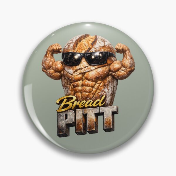 Item preview, Bread Pitt Funny Bread Pun  | Funny Bakery meme illustration designed and sold by Moons Studio.