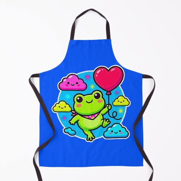 Item preview, Heart Balloon Frog – Cute Floating Sky Cartoon Aesthetic Neon designed and sold by ArtsyExplorer.