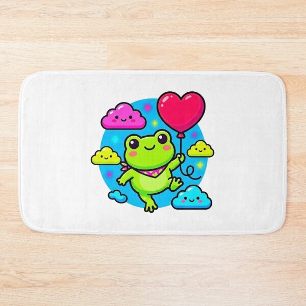 Item preview, Heart Balloon Frog – Cute Floating Sky Cartoon Aesthetic Neon designed and sold by ArtsyExplorer.