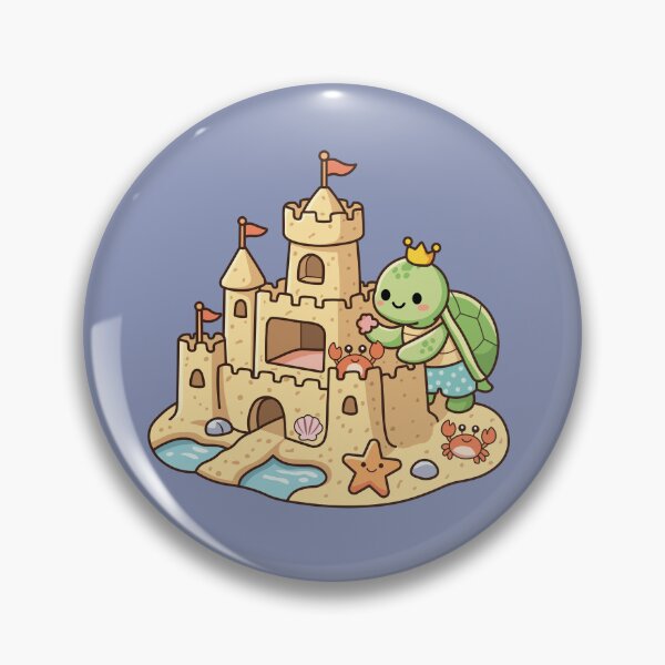 Item preview, cute sea turtle building a sandcastle with starfish and crab designed and sold by Mochii-studio.