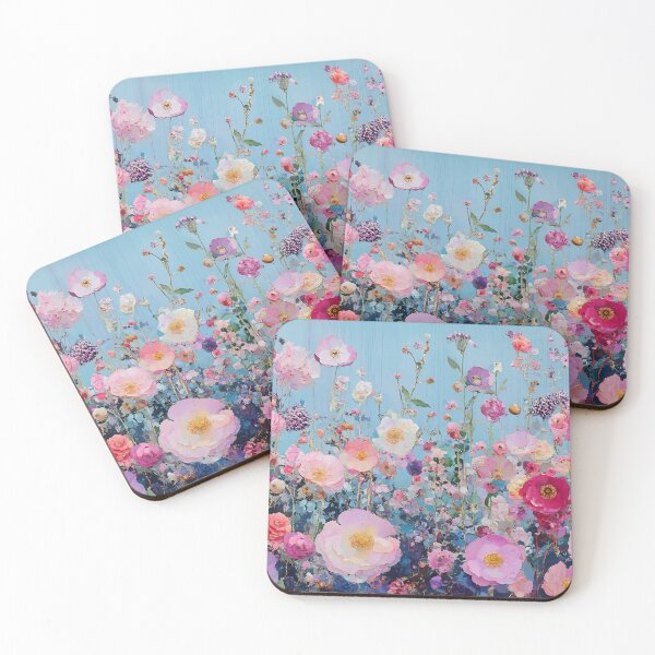 Item preview, Lush Flower Garden Art, Colorful Pink Blue Floral Mixed Print designed and sold by daila70.