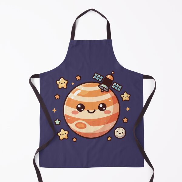 Item preview, happy kawaii jupiter planet with satellite and stars in space designed and sold by Mochii-studio.
