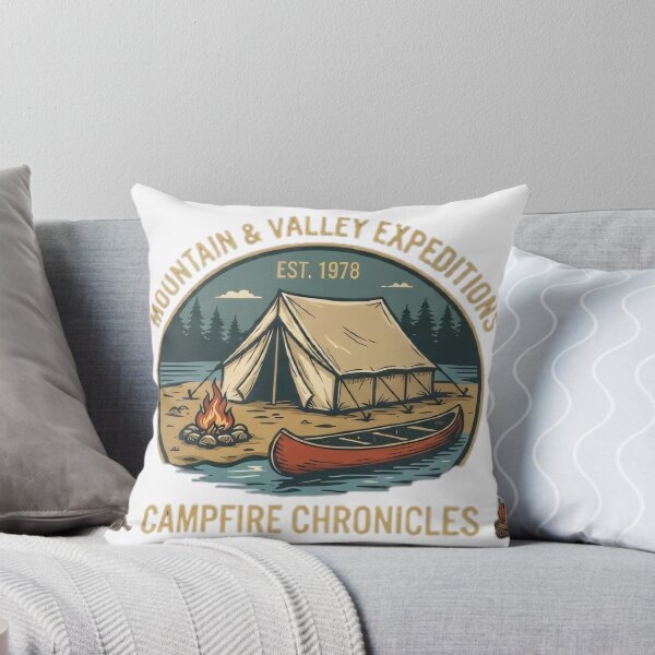 Item preview, Vintage Campfire Chronicles Tent and Canoe Mountain Badge designed and sold by Venloomzy.