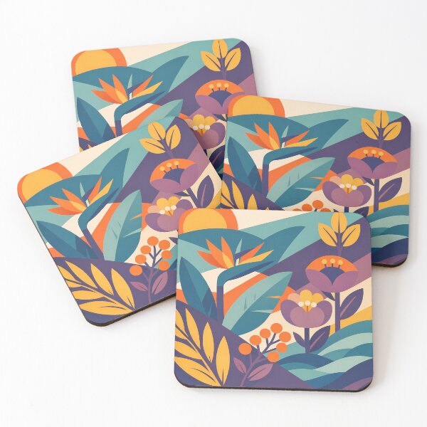 Item preview, Abstract Botanical Garden with Geometric Leaves designed and sold by InkSmithery.