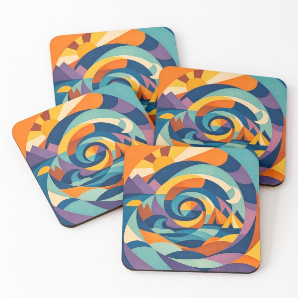 Item preview, Spiral Festival Landscape with Sun and Moon designed and sold by InkSmithery.