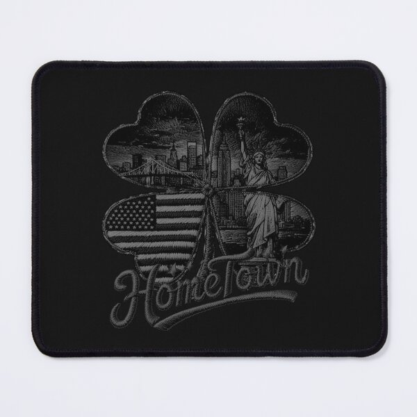 Item preview, Cloverleaf with USA skyline, Statue of Liberty flag, Brooklyn Bridge, luck designed and sold by Kimenta.