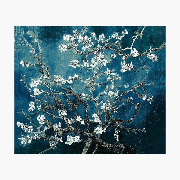 Item preview, Van Gogh Almond Blossoms Dark Teal designed and sold by PureVintageLove.