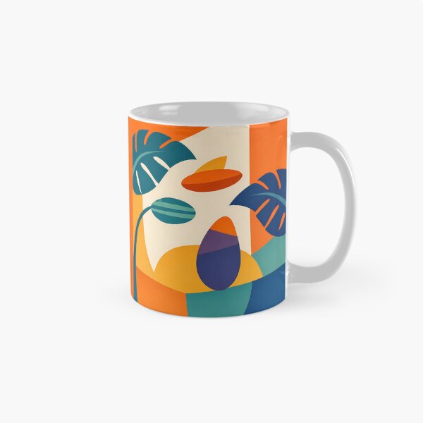 Item preview, Abstract Monstera Leaves in Orange and Teal designed and sold by InkSmithery.