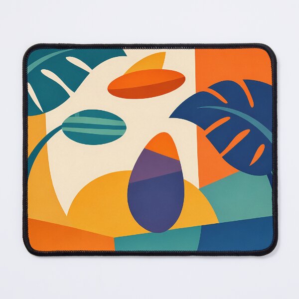 Item preview, Abstract Monstera Leaves in Orange and Teal designed and sold by InkSmithery.