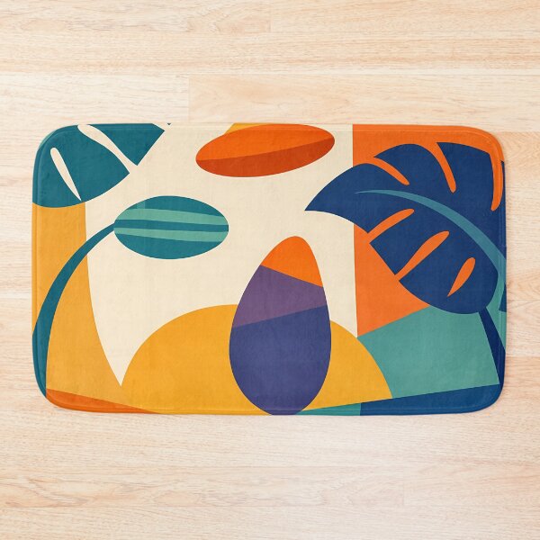 Item preview, Abstract Monstera Leaves in Orange and Teal designed and sold by InkSmithery.