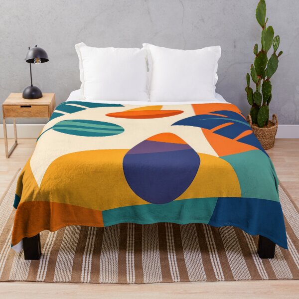 Item preview, Abstract Monstera Leaves in Orange and Teal designed and sold by InkSmithery.