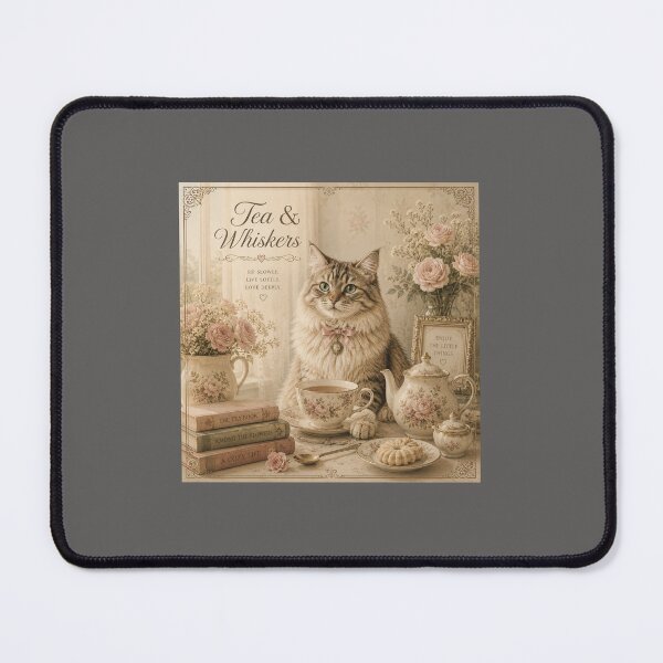 Item preview, Tea & Whiskers – Elegant Cat Tea Time Vintage Cottagecore Design designed and sold by TresChicIdeas.