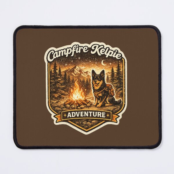 Item preview, Campfire Kelpie Adventure Shirt – Vintage Australian Kelpie Camping Dog Retro Design designed and sold by Globalcitytees.
