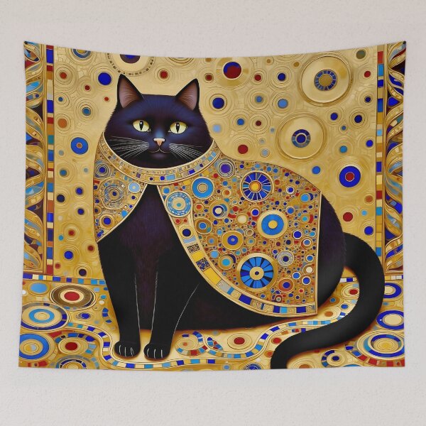 Item preview, Klimt Cat with Colorful Costume designed and sold by Vicky Brago-Mitchell®.