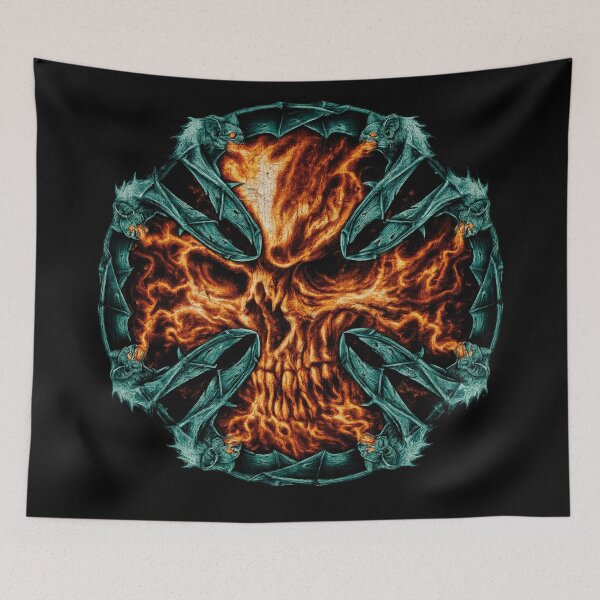 Item preview, Design of a skull surrounded by gargoyles forming an iron cross. designed and sold by EzequielBC.