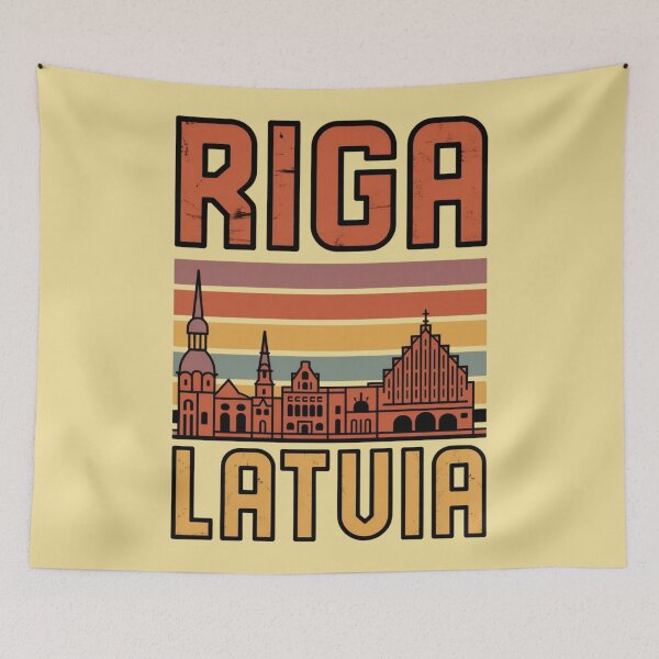 Item preview, Riga Latvia Retro Travel Shirt | Baltic Summer Vintage City Design designed and sold by Timeless Design.