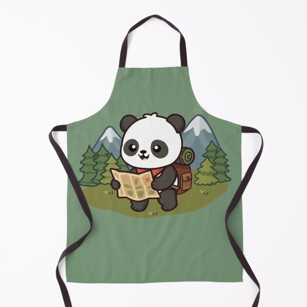Item preview, cute panda bear hiking with map and backpack in the forest designed and sold by Mochii-studio.