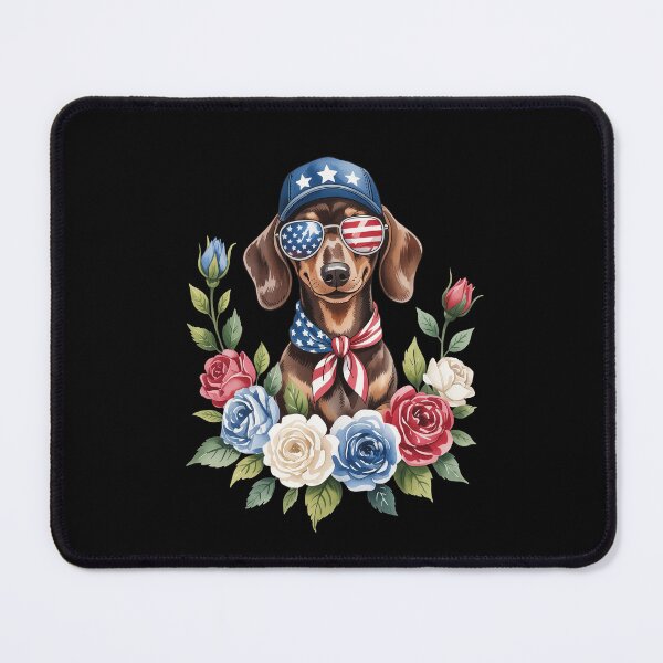 Item preview, Patriotic Dachshund with Flowers designed and sold by jkrphoto.