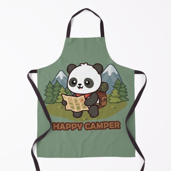 Item preview, cute panda bear hiking with map and backpack in the forest designed and sold by Mochii-studio.