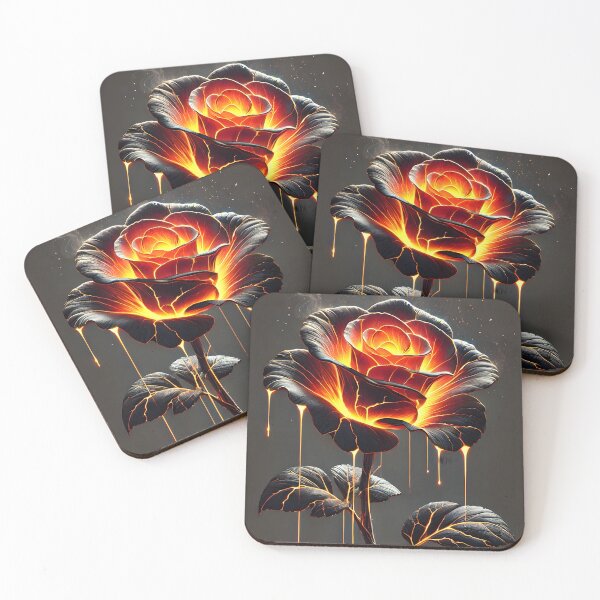 Item preview, Glowing Lava Rose Dark Floral Art designed and sold by asudesign.